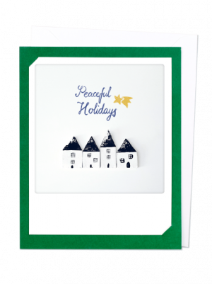 Greeting Card - Peaceful Holidays Shooting Star (green)
