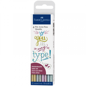 India ink Pitt Artist Pen Metallic 4x