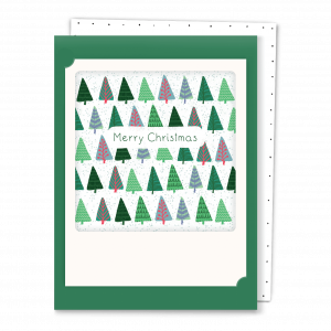 Открытка - Merry Christmas Trees (green)
