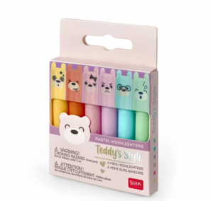 Teddy' S Style  - Set Of 6 Mini Pastel Highlighters