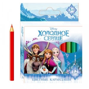 Карандаши Цветные Шестигранные Пластиковые 12 Цветов 