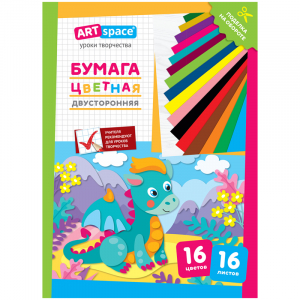 Թուղթ գունավոր երկկողմանի A4 ArtSpace 16 գույն