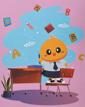 Դպրոցական տետր – վարդագույն քառակուսի PUPSIK