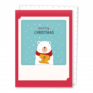 Открытка - Merry Christmas Bear (red)