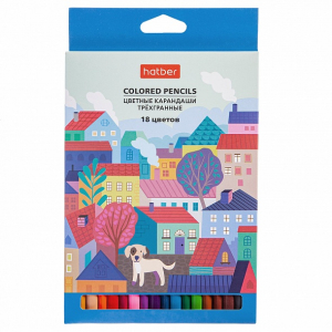 Цветные карандаши - Городок 18 цветов