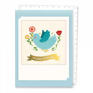 Բացիկ - welcome little one (blau)