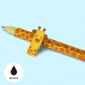 Set Of 3 Erasable Gel Pens - Wild Savannah - Lion + Elephant + Giraffe