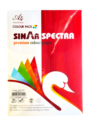 Թուղթ գունավոր երկկողմանի A4 SinarSpectra 50 գույն