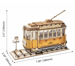 3D Wooden Puzzle - Tramcar