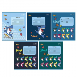 Тетрадь школьная №1 School Shark А5 12 листов в клетку