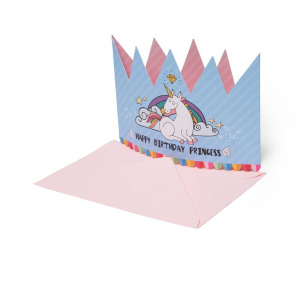 Large Greeting Card - Princess Crown -Unicorn