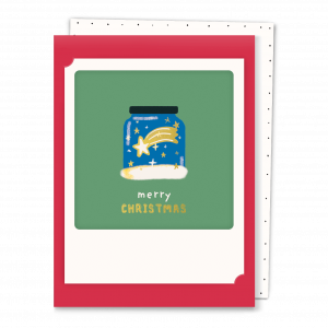 Greeting Card - Merry Christmas Globe (red)