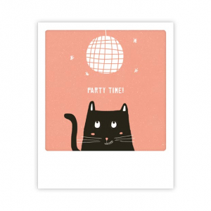Greeting Card - party time cat