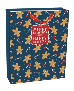 Gift Bag - Christmas - Xlarge - Gingerbread Men