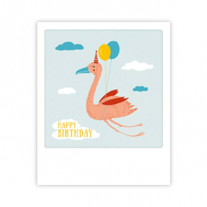 Открытка - happy birthday flamingo