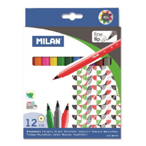 Felt pen 12 colors - Milan Fiber Pens