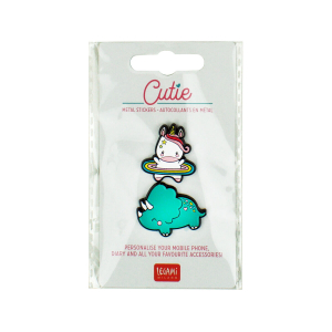 Cutie - Set Of 2 Metal Stickers - Unicorn