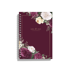 Блокнот Spiral Floral Burgundy 2/23