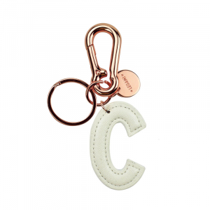 My Initial  - Key Ring - C - White