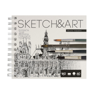 Sketchbook Sketch&Art Bv,180Х155 Мм, 60 Л. 160 Гр. На Гребне, Для Акрила, Гуаши И Темперы