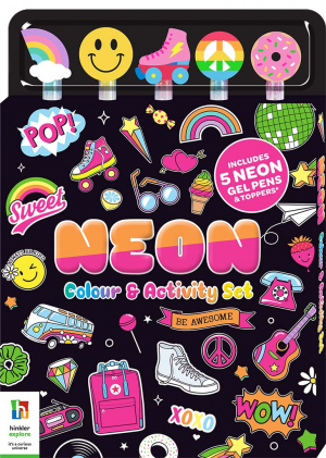 5 Pencil Set Neon Gel Pens