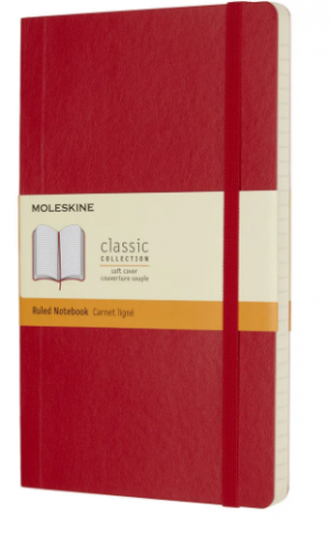 Scarlet Red Large Ruled Notebook Soft