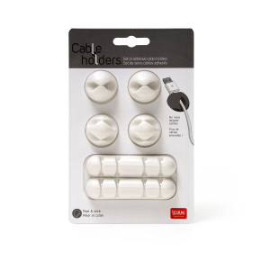 Set Of 6 Adh. Cable Holders Cable Holders White -