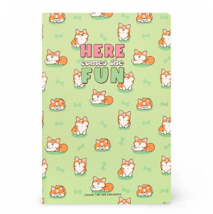 A5 Blank Notebook with Illustrated Hard Cover - Corgi