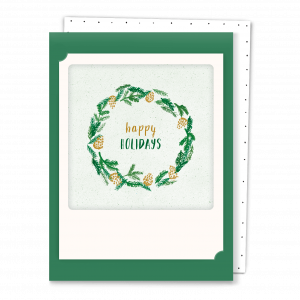 Greeting Card - Happy Holiday Garland (green)