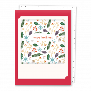 Greeting Card - Happy Holidays Pattern (red)