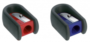 Single hole sharpener with rubber