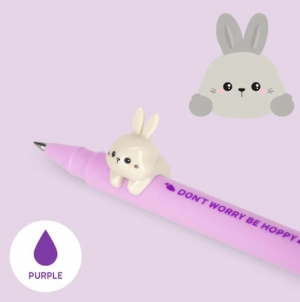 Gel Pen With Animal Decoration - Lovely Friends - Bunny