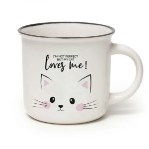 CUP-PUCCINO - NEW BONE CHINA PORCELAIN MUG - KITTY