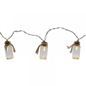 String Lights With Glass Jars - String Of Lights With Mini Glass Jars