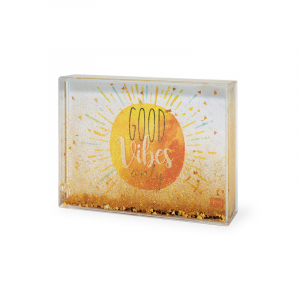 Glitter Photo Frame  - Gold - Good Vibes
