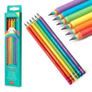 Set Of 6 Hb Graphite Pencils M - Happiness For Every Day