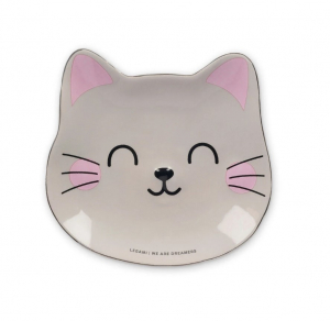 Hand-Decorated Ceramic Trinket Dish - Kitty - Rings & Things