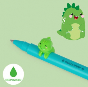Gel Pen With Animal Decoration - Lovely Friends - Dino