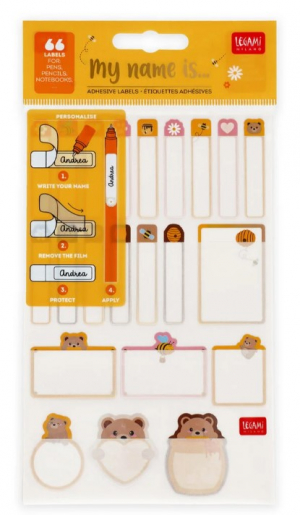 Adhesive Labels with Protective Film - My Name Is... - Teddy Bear