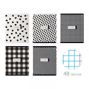 Տետր 48 Էջ քառակուսի - Black&White