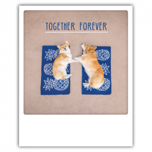 Greeting Card - together forever corgis