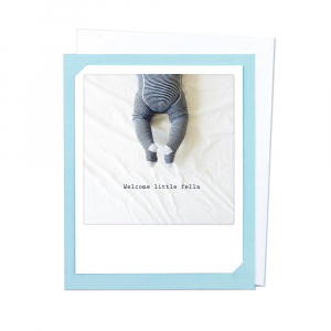 Greeting Card - Welcome little baby (blau)