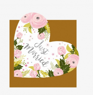 Large Greeting Card - Just Married H - Heart