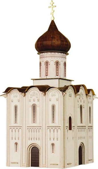 Церковь Покрова на Нерли XII век. Сборная модель из картона. Масштаб HO 1/87