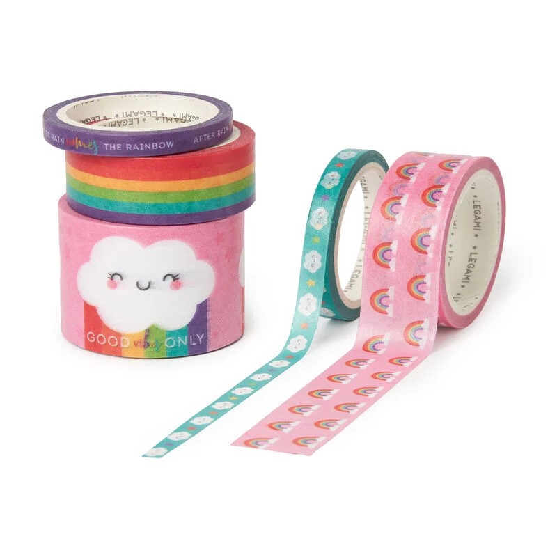 Set Of 5 Paper Sticky Tapes - Tape By Tape - Rainbow